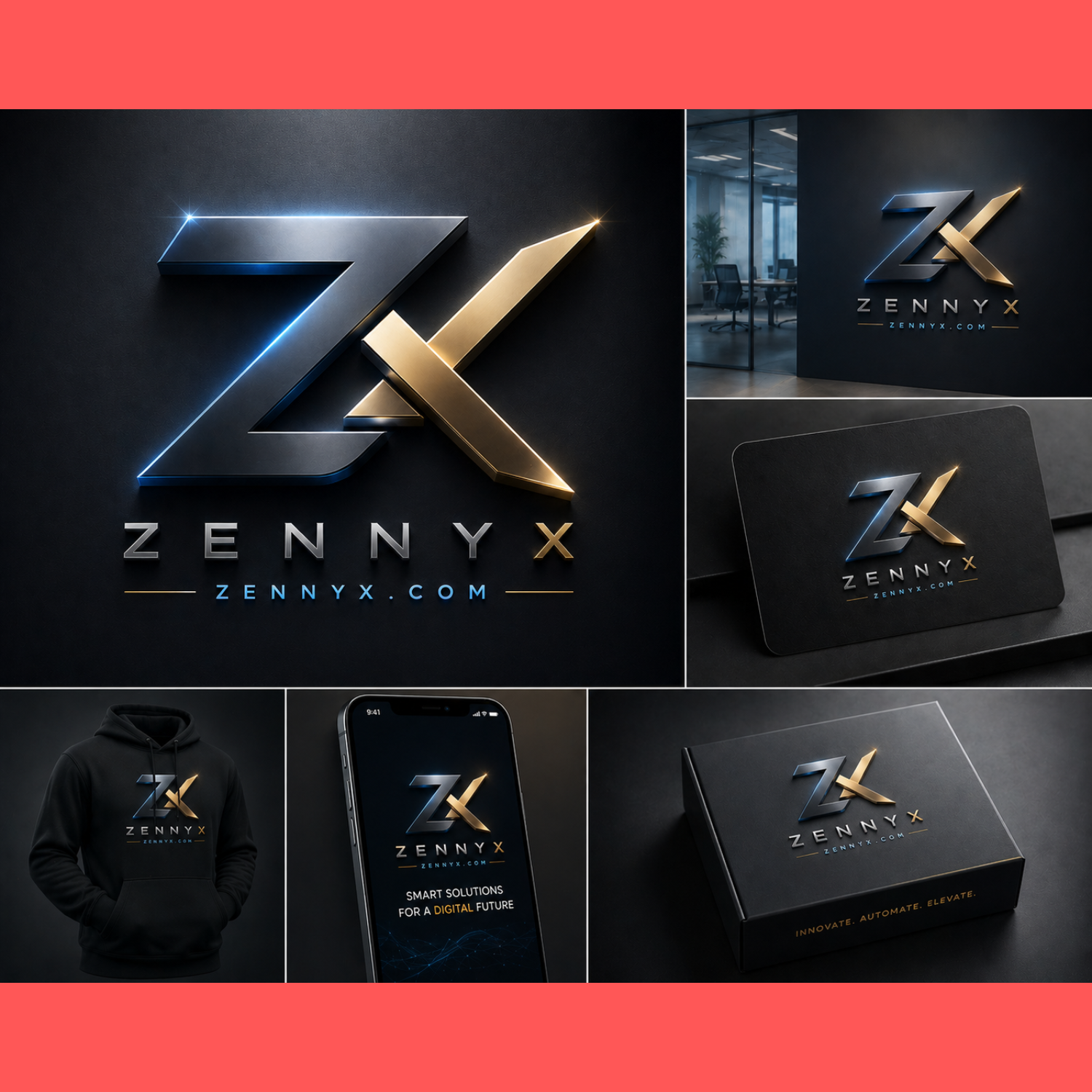 Zennyx.com Domeniu Premium + Logo 3D Modern Inclus